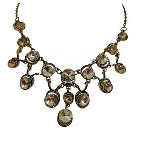 Steller Crystal Oval Faceted Stone Bib Necklace – Made in Brazil